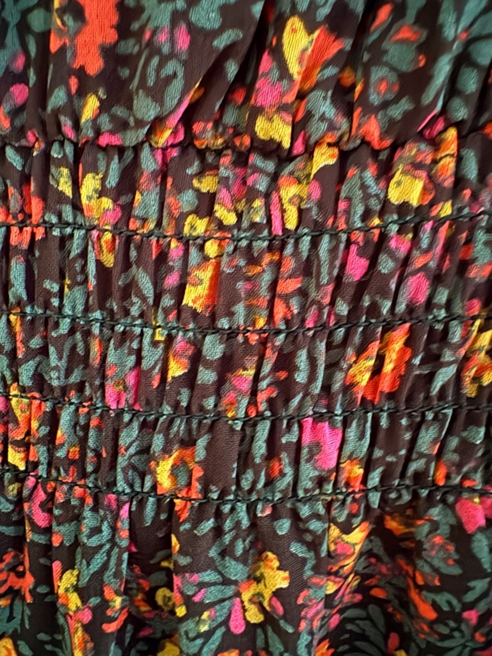 Evereve Black Floral Midi Dress | Size M - Picture 8 of 13